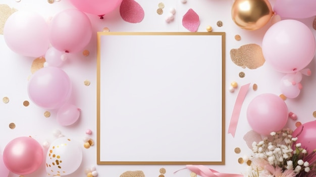 Mockup-Geburtstagskarte Hochzeitshintergrund weißes Tischpapier Top-Grüßung Ansicht Schreibwaren Karte leer