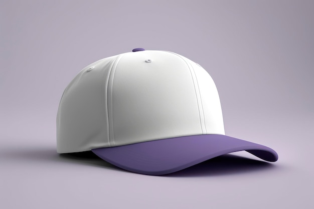 'Mockup de gorra violeta en blanco fondo blanco en blanco foto publicitaria foto ultra realista