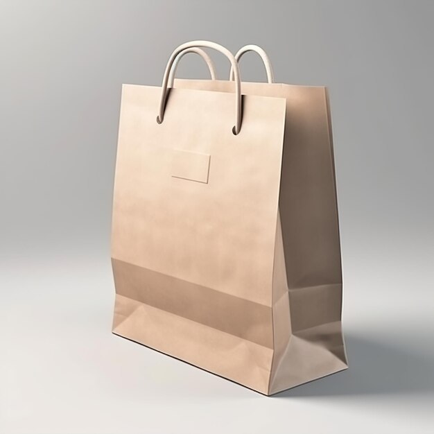 Foto mockup de la ilustración realista de la bolsa de papel negro