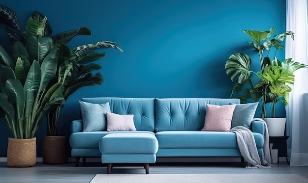 Mockup Innendekoration schönes Sofa-Hintergrund