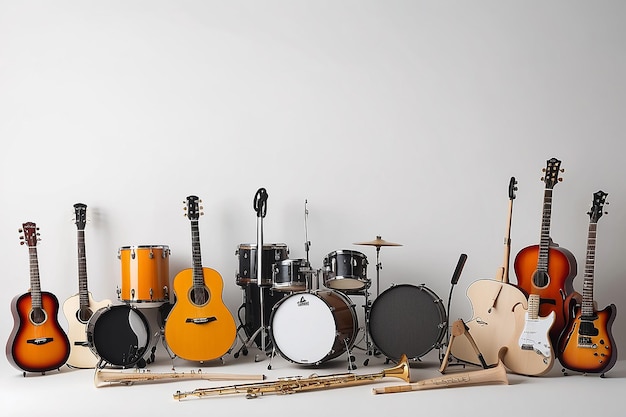 Foto mockup de los instrumentos musicales
