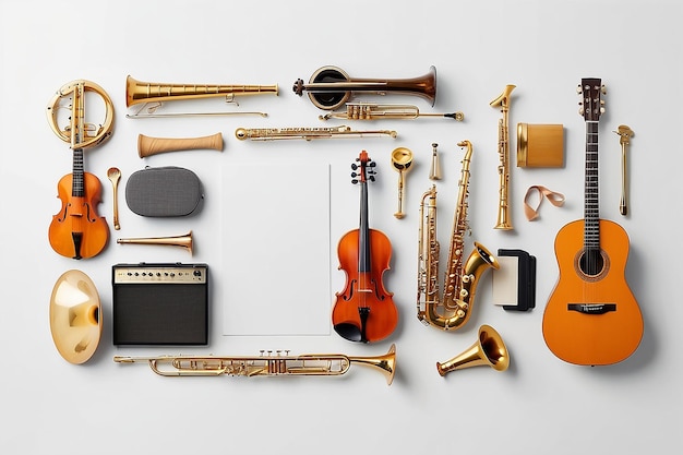 Foto mockup de los instrumentos musicales