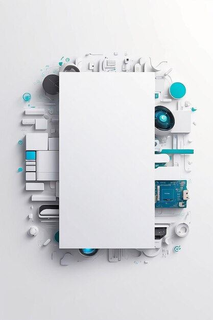 Mockup de integración tecnológica con espacio en blanco para colocar su diseñoMockup de Integración tecnológica con espazo en blanco para colocar su diseño