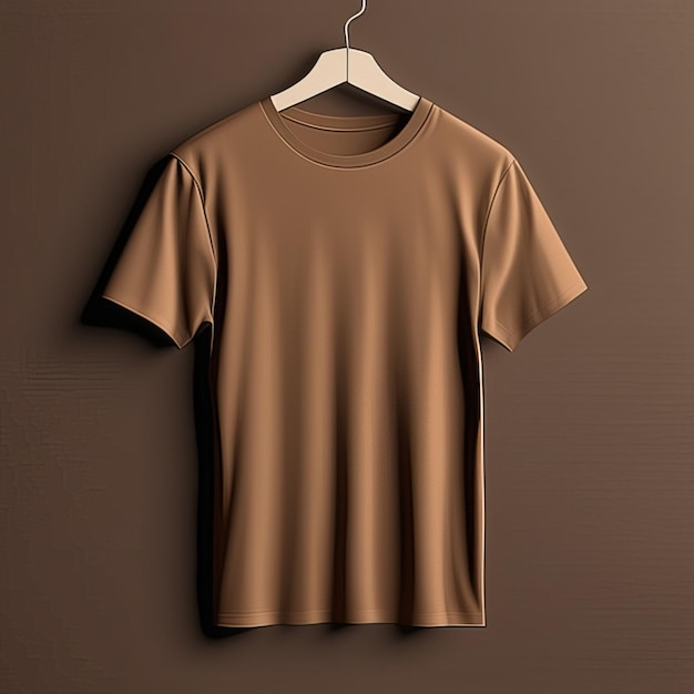 Mockup-Kleidung braunes T-Shirt leer