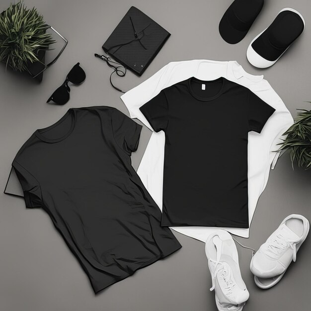 Mockup Kleidung schwarz T-Shirt leer