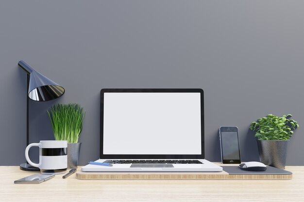 Mockup Laptop am Schreibtisch
