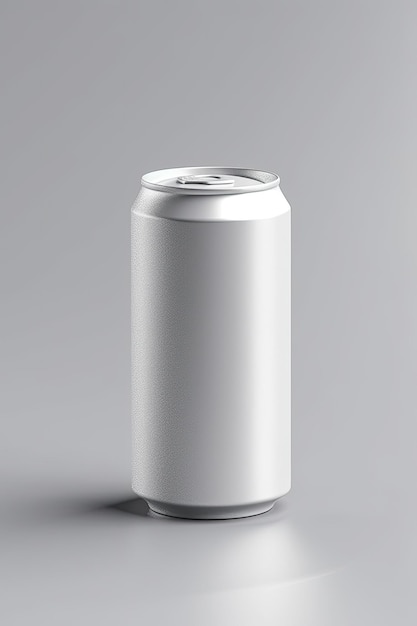 Mockup de lata de refresco Blanco con tonos de fondo blanco Generado por IA