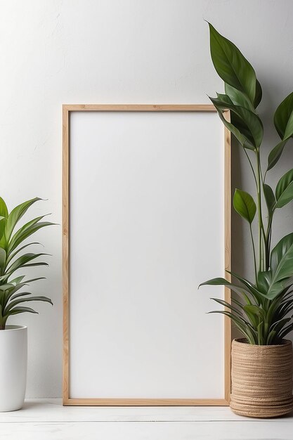 Mockup de letrero de planta interior con espacio blanco en blanco para colocar su diseño