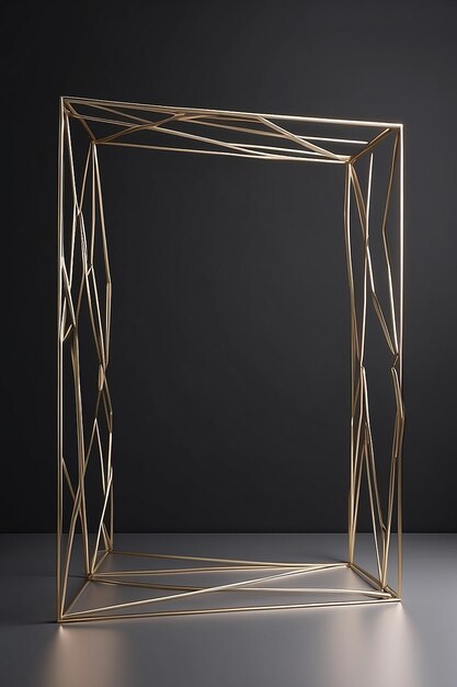 Mockup de marco de alambre geométrico con espacio vacío para colocar su diseño