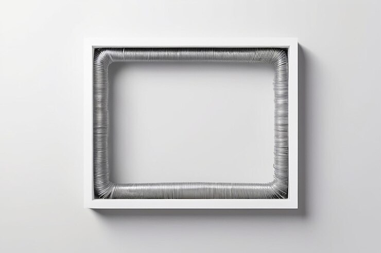 Foto mockup de marco en blanco de alambre enrollado con espacio vacío blanco para colocar su diseño