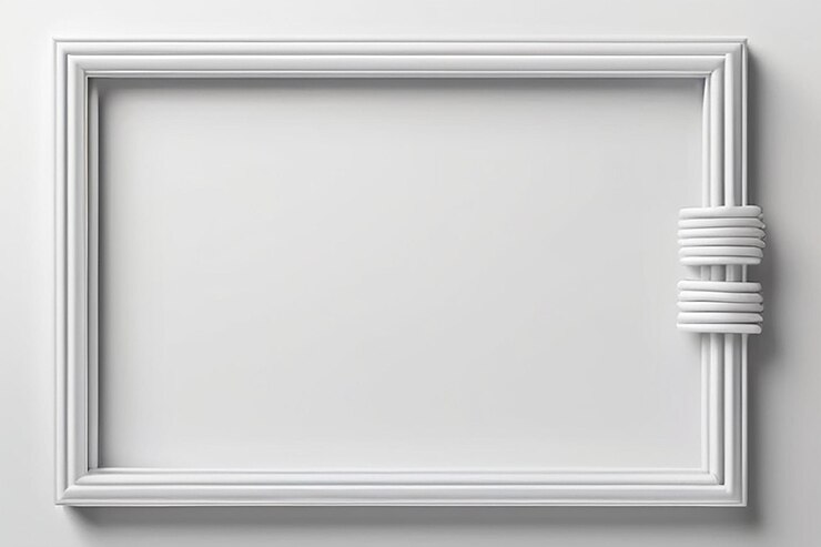Foto mockup de marco en blanco de alambre enrollado con espacio vacío blanco para colocar su diseño