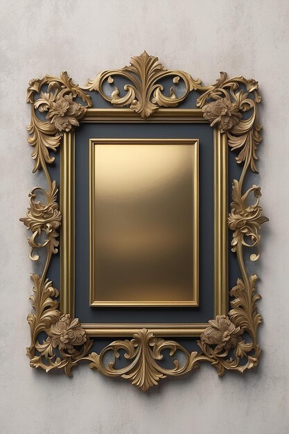 Mockup de marco de bronce vintage con espacio vacío en blanco para colocar su diseño