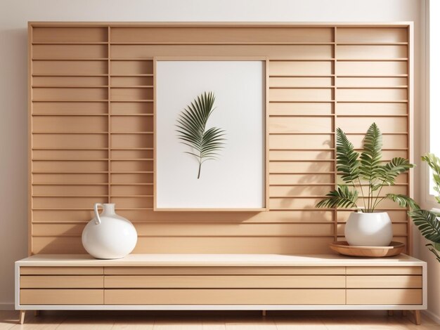 Mockup de marco fotográfico de pizarra de madera con encanto rústico en una pared blanca