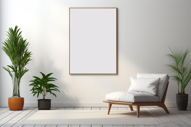 Mockup de marco de póster minimalista para interiores creado con IA generativa