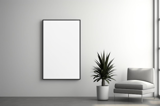 Mockup de marco de póster minimalista para interiores creado con IA generativa
