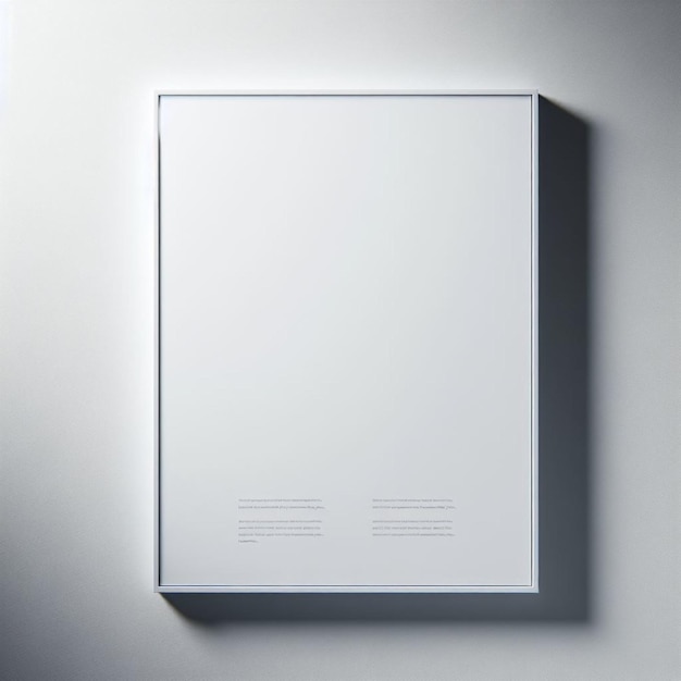 Mockup de marco de póster pequeño en blanco minimalista