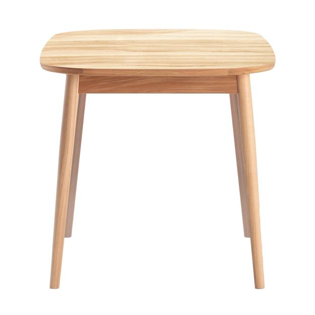mockup de mesa de madera de comedor escritorio de roble aislado sobre un fondo blanco