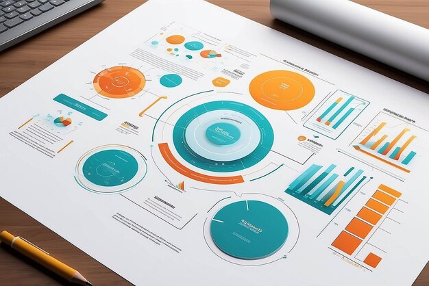 Foto mockup mit wissenschaftlichem diagramm