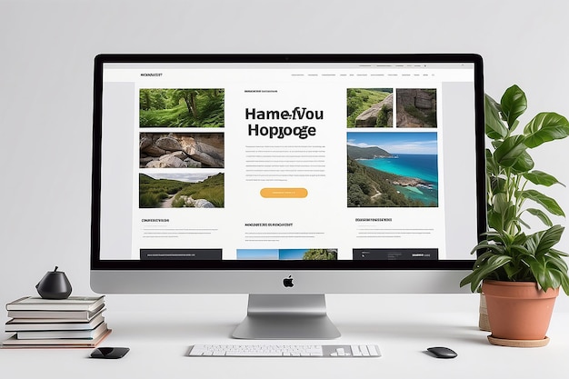 Foto mockup de la página de inicio del sitio web