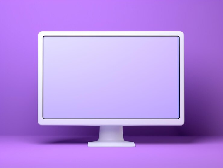 Foto mockup de pantalla en blanco en una ilustración de computadora 3d