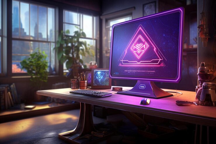 Foto mockup de pantalla de pantalla realista para el monitor