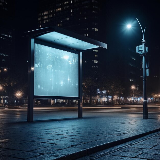 Mockup de parada de autobus