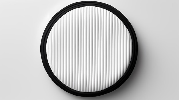 Foto mockup de parche bordado redondo en blanco y negro en blanco vista superior renderización 3d adjunto de tela vacía para el icono de canto mockup aislado estampilla simbólica de puntadas circulares claras