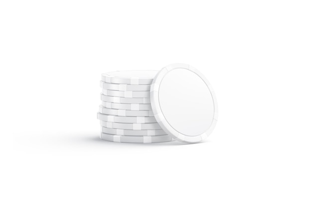 Mockup de plástico redondo blanco en blanco con pila aislada