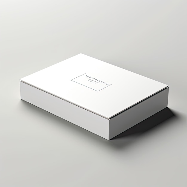 Mockup de producto de caja blanca en blanco en un fondo mínimo