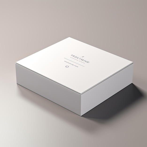 Mockup de producto de caja blanca en blanco en un fondo mínimo