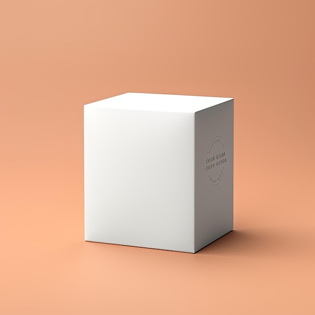 Mockup de producto de caja en blanco en un fondo mínimo