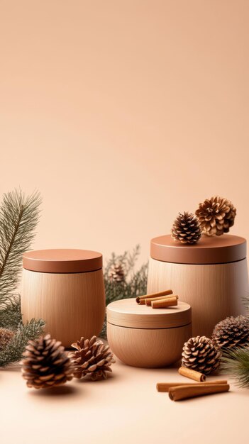 Mockup de producto de invierno con elementos naturales