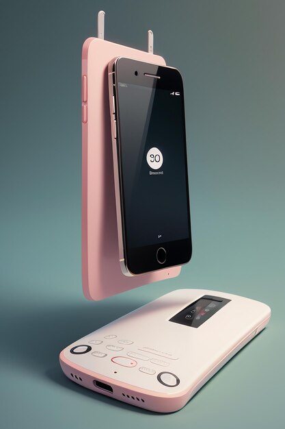 Mockup de producto de teléfono móvil de teléfono inteligente exhibición de publicidad renderización de mockup de fondo de papel tapiz