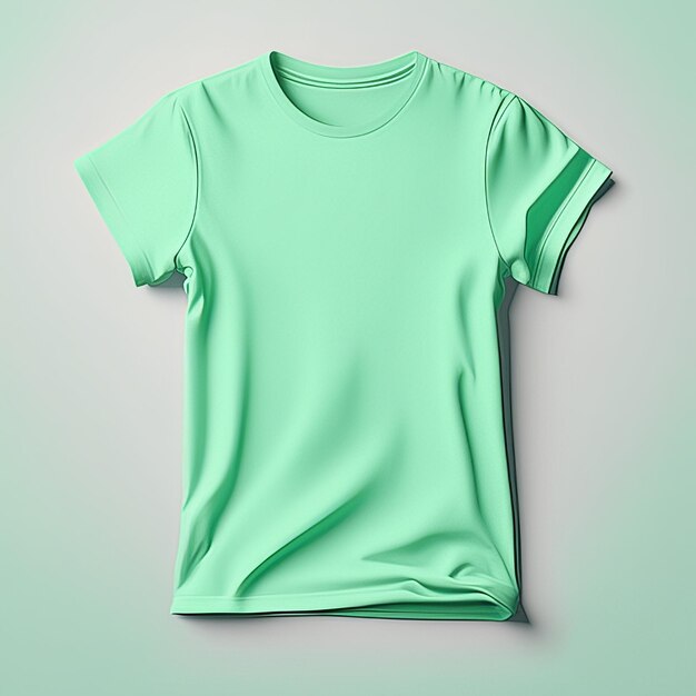 Mockup ropa camiseta verde menta en blanco