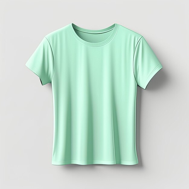 Foto mockup de ropa camiseta verde menta en blanco