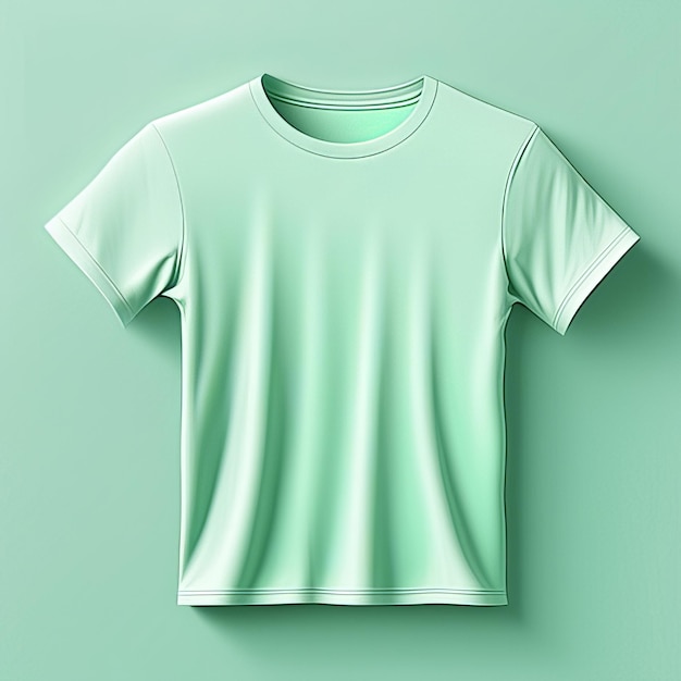 Foto mockup de ropa camiseta verde menta en blanco
