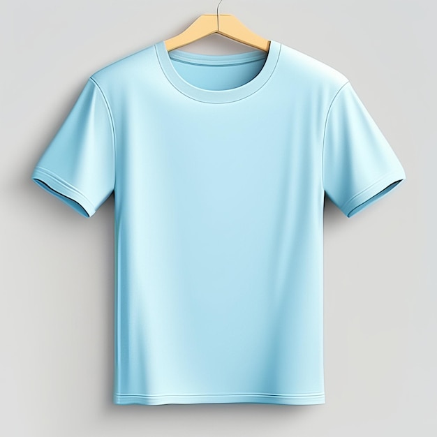 Mockup roupas azul céu tshirt em branco