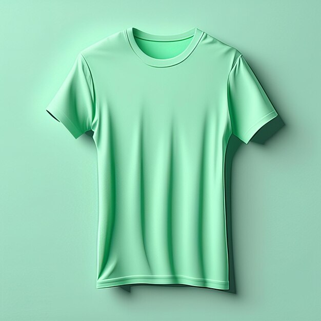 Mockup roupas verde menta tshirt em branco