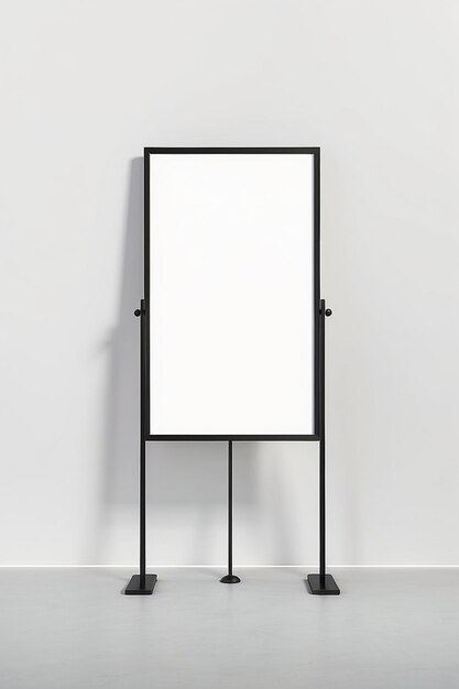 Foto mockup de señalización de información de licitador de arte virtual con espacio blanco en blanco para colocar su diseño