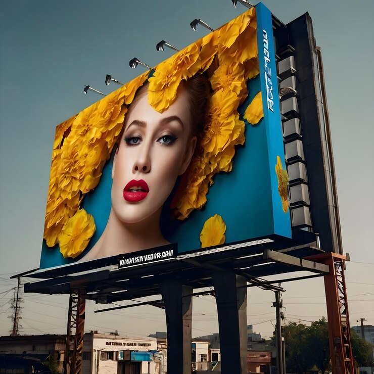 Mockup de señalización de pancartas publicitarias
