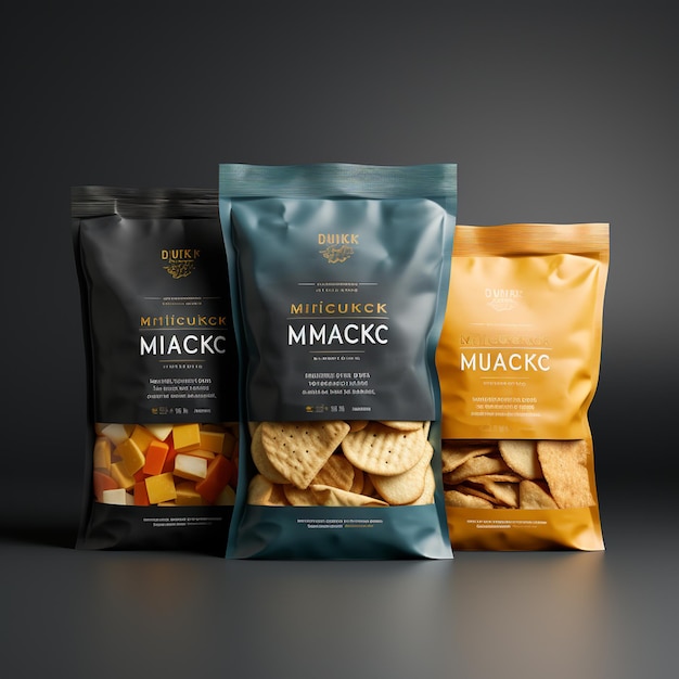 Foto mockup-snacks für ein attraktives marketing