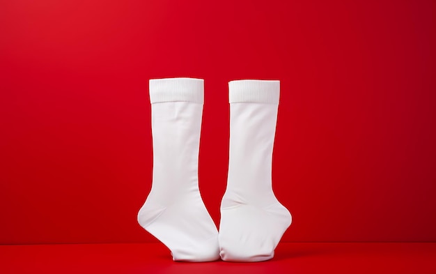 Mockup-Socken, die auf dem Hintergrund isoliert sind