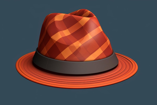 Mockup del sombrero de Trilby con sombras y luces