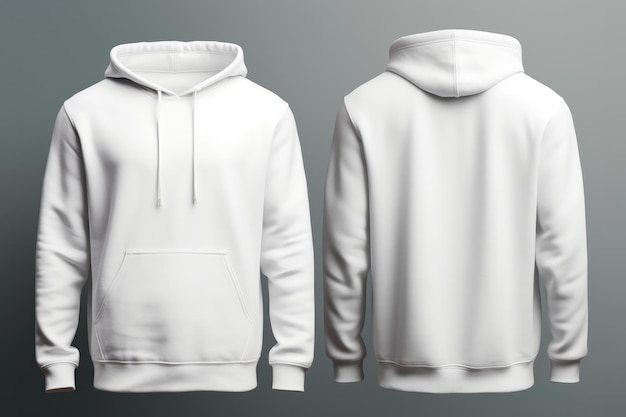 Mockup de sudadera blanca de frente y atrás