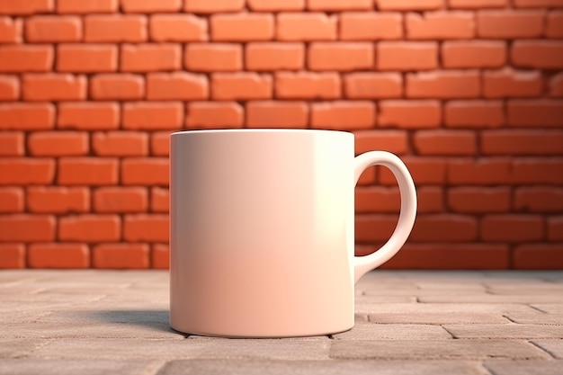 Mockup de taza vacía en el color de melocotón