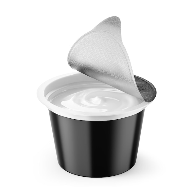 Mockup de taza de yogur renderizado en 3D en un fondo aislado