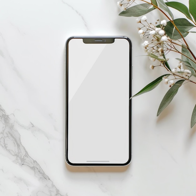 Mockup de teléfono en blanco en un fondo limpio