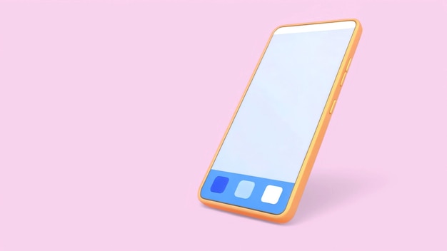 Mockup de teléfono de dibujos animados en 3D