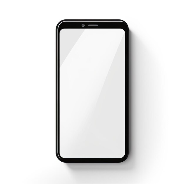 Foto mockup de teléfono inteligente aislado en fondo blanco renderizado en 3d