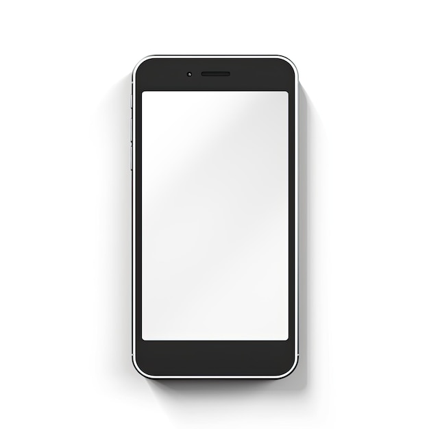 Mockup de teléfono inteligente aislado en fondo blanco renderizado en 3D
